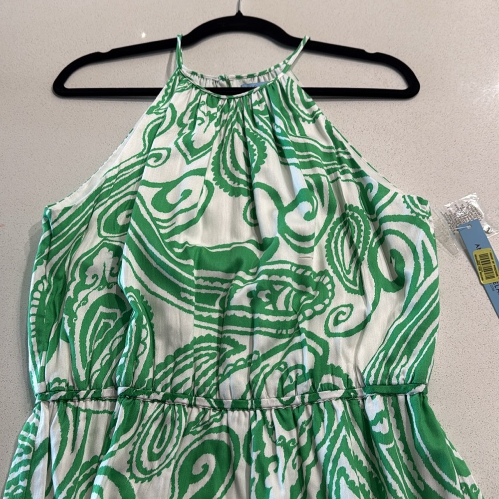 NWT Antonio Melani Green White Lined Dress Size 8 - Picture 3 of 11